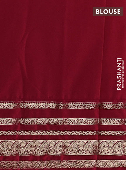 Semi kanchipuram silk saree pista green and pink with allover zari weaves & buttas and zari woven korvai border
