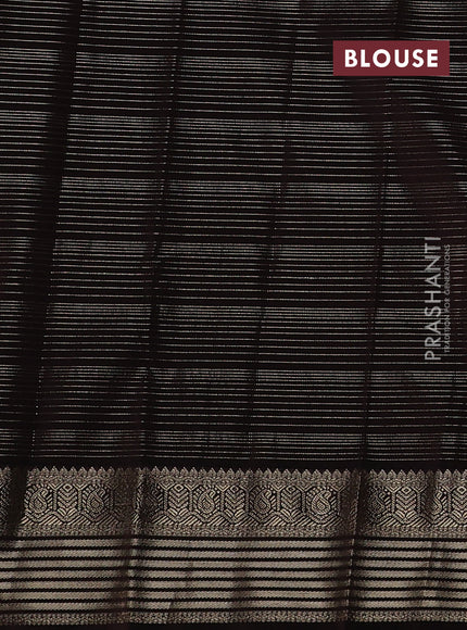 Semi kanchipuram silk saree dual shade of red and coffee brown with allover zari weaves & buttas and zari woven korvai border