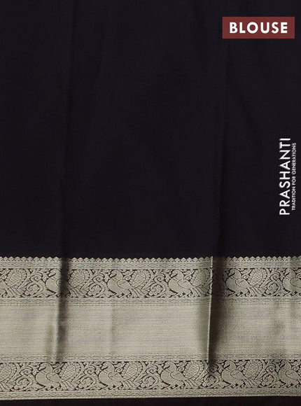 Semi kanchipuram silk saree dual shade of pinkish red and coffee brown with zari woven buttas and zari woven korvai border