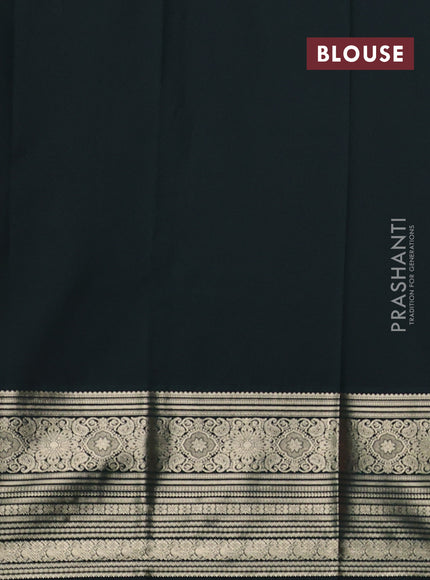Semi kanchipuram silk saree pink and bottle green with zari woven buttas and zari woven border