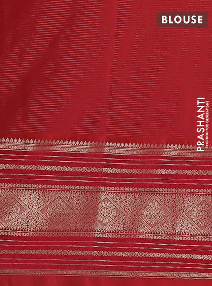 Semi kanchipuram silk saree coffee brown and orange with allover zari weaves & buttas and long zari woven border