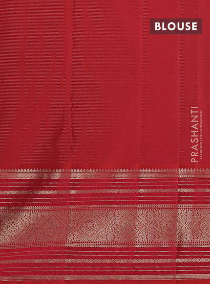 Semi kanchipuram silk saree maroon and dual shade of pinkish orange with allover zari weaves & buttas and long zari woven border