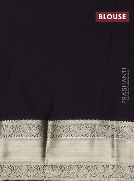 Semi kanchipuram silk saree red and coffee brown with zari woven buttas and long zari woven korvai border