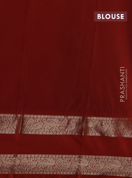 Semi kanchipuram silk saree coffee brown and rustic orange with allover zari weaves & buttas and long rettapet zari woven border