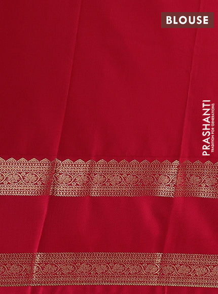 Semi kanchipuram silk saree yellow and pink with allover zari weaves & buttas and long rettapet zari woven border