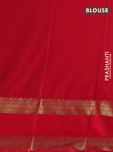 Semi kanchipuram silk saree green and pink with allover zari weaves & buttas and long rettapet zari woven border