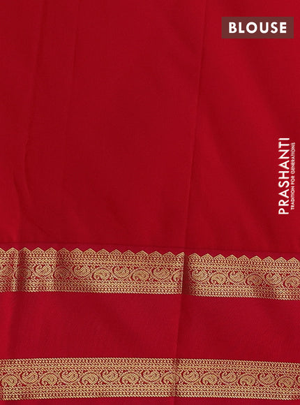 Semi kanchipuram silk saree purple and pink with allover zari weaves & buttas and long rettapet zari woven border