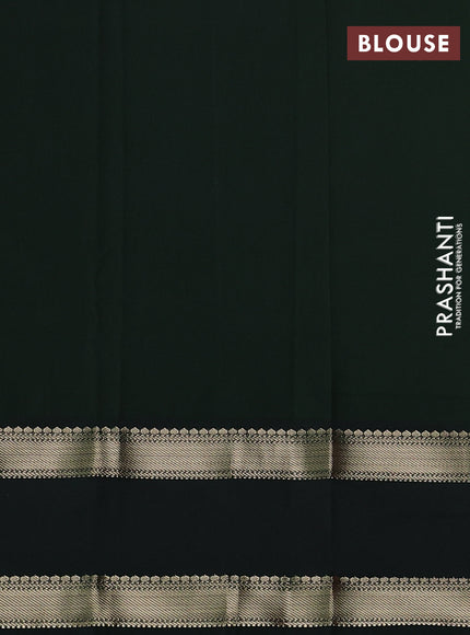 Semi kanchipuram silk saree candy pink and bottle green with zari woven buttas and rettapet zari woven korvai border