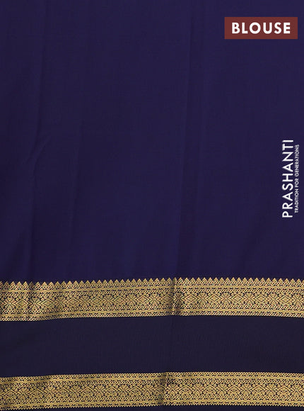 Semi kanchipuram silk saree pink and navy blue with allover zari weaves & buttas and rettapet zari woven korvai border