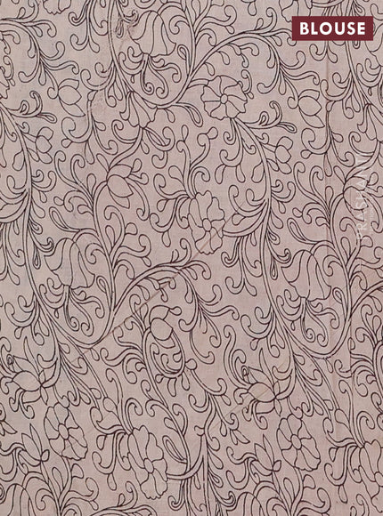 Kalamkari cotton saree black and maroon with allover prints and printed border