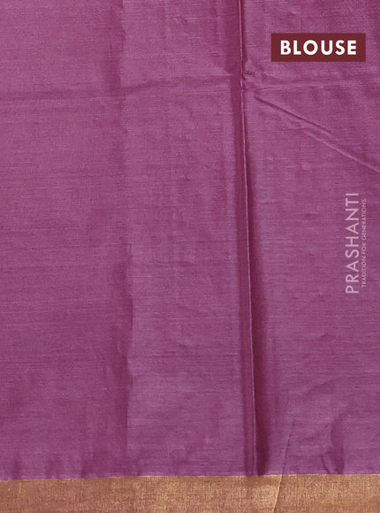 Banana silk saree purple and pink with allover silver & zari woven buttas and zari woven border