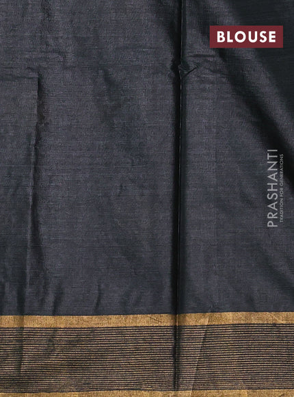 Banana silk saree green and bottle green with thread & zari woven buttas and zari woven border