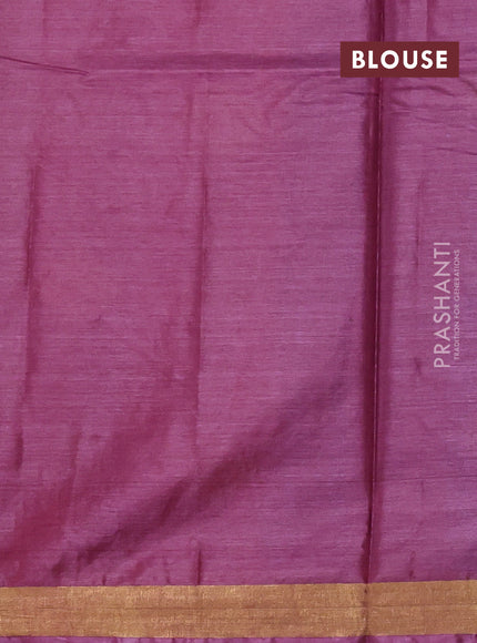 Banana silk saree blue and pink with silver & zari woven buttas and zari woven border