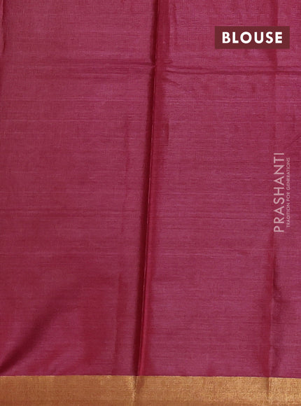 Banana silk saree pink shade with allover zari stripe & buttas and zari woven border