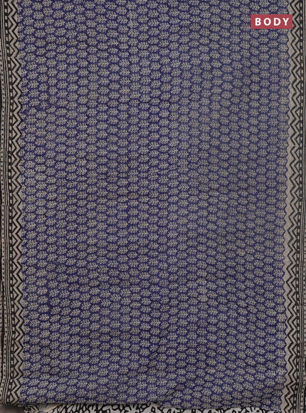 Kota doria saree blue and black with allover butta prints and printed border