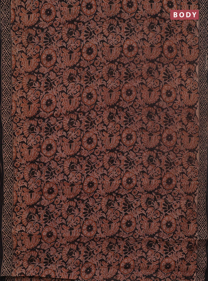 Kota doria saree black with allover prints and printed border