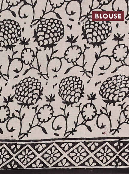 Kota doria saree black with allover prints and printed border