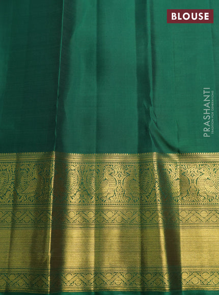 Pure kanchipuram silk saree purple with allover zari woven brocade weaves and long floral zari woven border