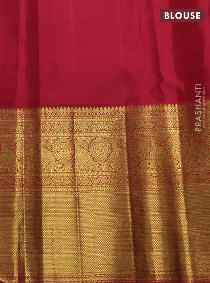Pure kanchipuram silk saree light pink and maroon with allover zari woven brocade weaves and long zari woven border