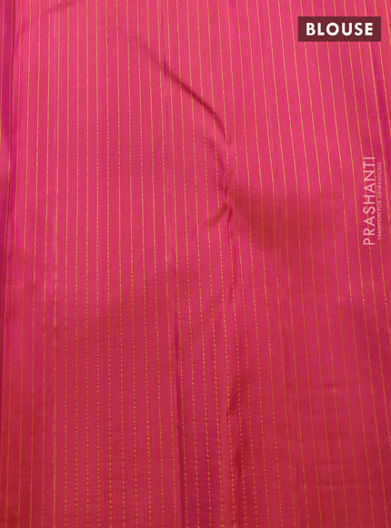 Pure kanchipuram tissue silk saree sandal and dual shade of pinkish orange with palin body and temple design border