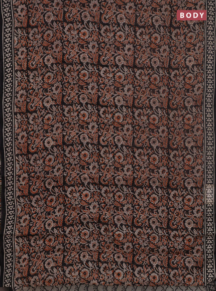 Kota doria saree black with allover prints and printed border