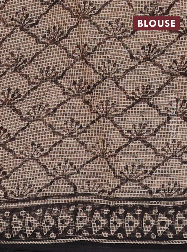 Kota doria saree black with allover prints and printed border