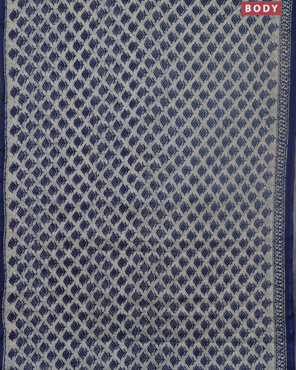 Kota doria saree indigo blue with allover butta prints and printed border