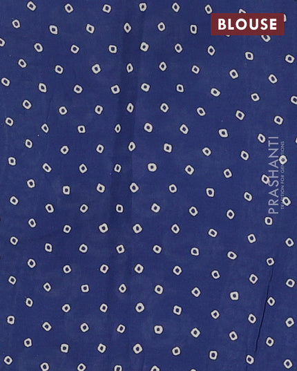 Kota doria saree indigo blue with allover butta prints and printed border