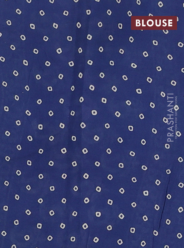 Kota doria saree indigo blue with allover butta prints and printed border