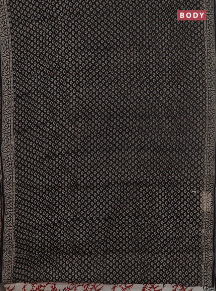 Kota doria saree black with allover butta prints and printed border