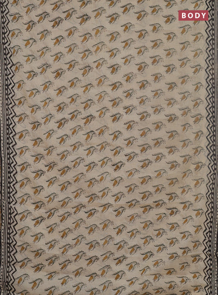 Kota doria saree beige and black with allover butta prints and printed border