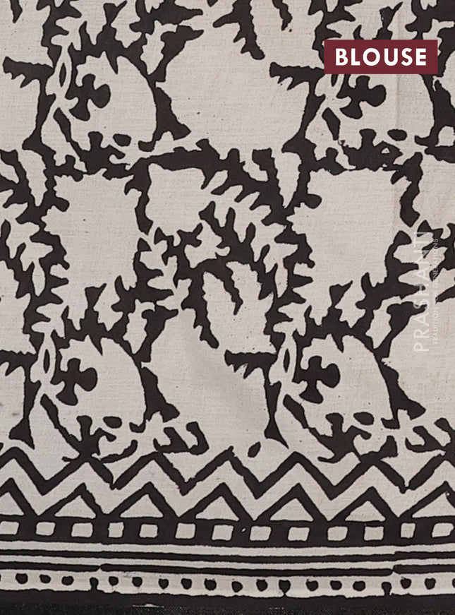 Kota doria saree beige and black with allover butta prints and printed border