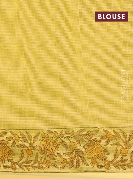 Kota doria saree yellow with allover butta prints and printed border