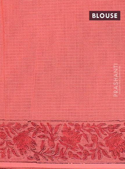 Kota doria saree peach shade with allover butta prints and printed border