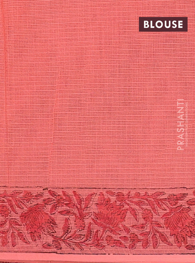Kota doria saree peach shade with allover butta prints and printed border