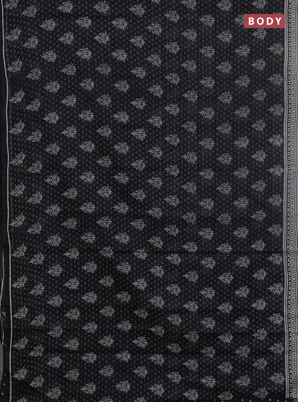 Kota doria saree black with allover prints and printed border