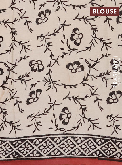 Kota doria saree bluish grey and rust shade with allover prints and printed border