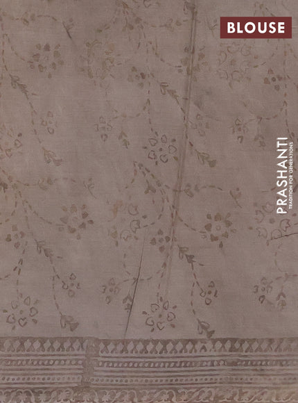 Kota doria saree grey with allover prints and printed border