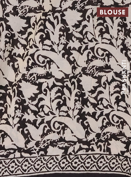 Kota doria saree beige and black with allover butta prints and printed border