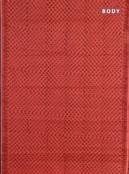 Kota doria saree peach shade with allover butta prints and printed border