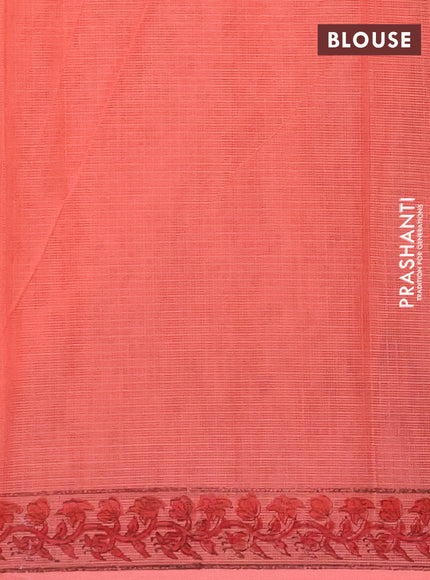 Kota doria saree peach shade with allover butta prints and printed border