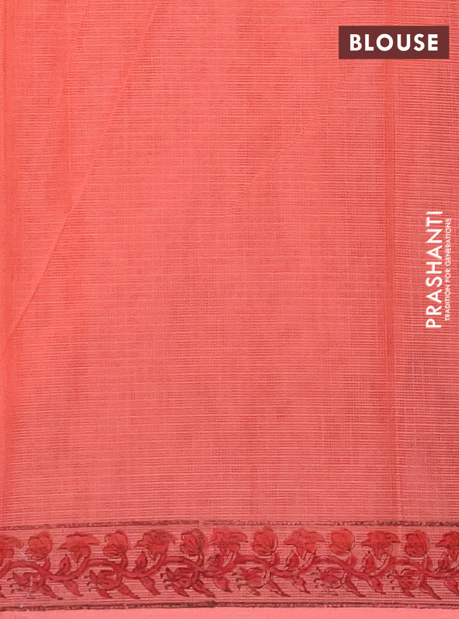 Kota doria saree peach shade with allover butta prints and printed border
