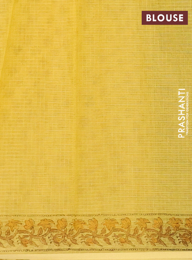 Kota doria saree yellow with allover butta prints and printed border