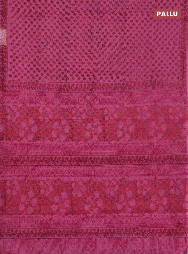 Kota doria saree pink with allover butta prints and printed border