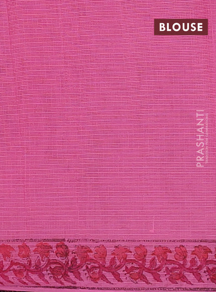 Kota doria saree pink with allover butta prints and printed border