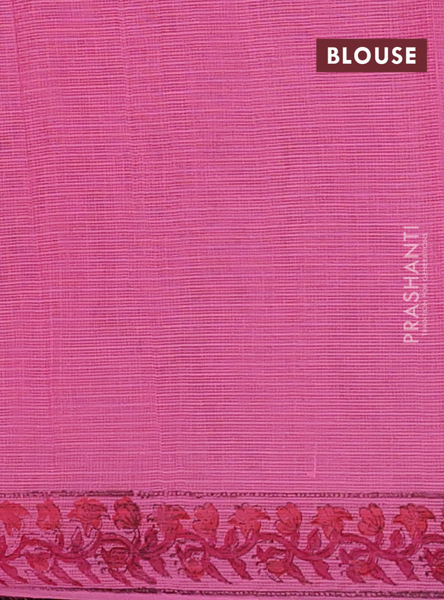 Kota doria saree pink with allover butta prints and printed border