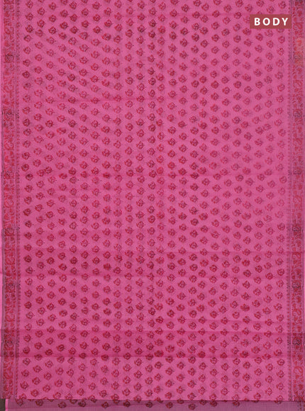 Kota doria saree pink with allover butta prints and printed border