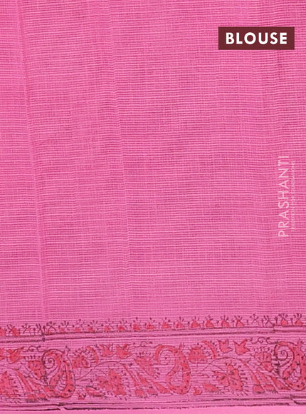 Kota doria saree pink with allover butta prints and printed border