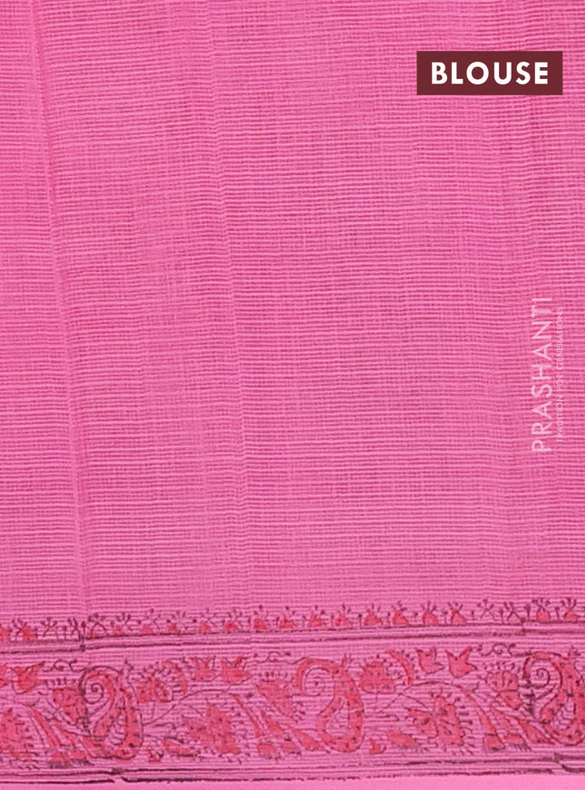 Kota doria saree pink with allover butta prints and printed border