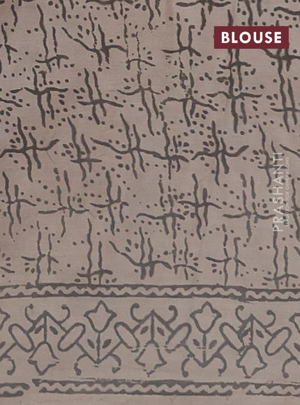 Kota doria saree beige and grey with allover butta prints and printed border